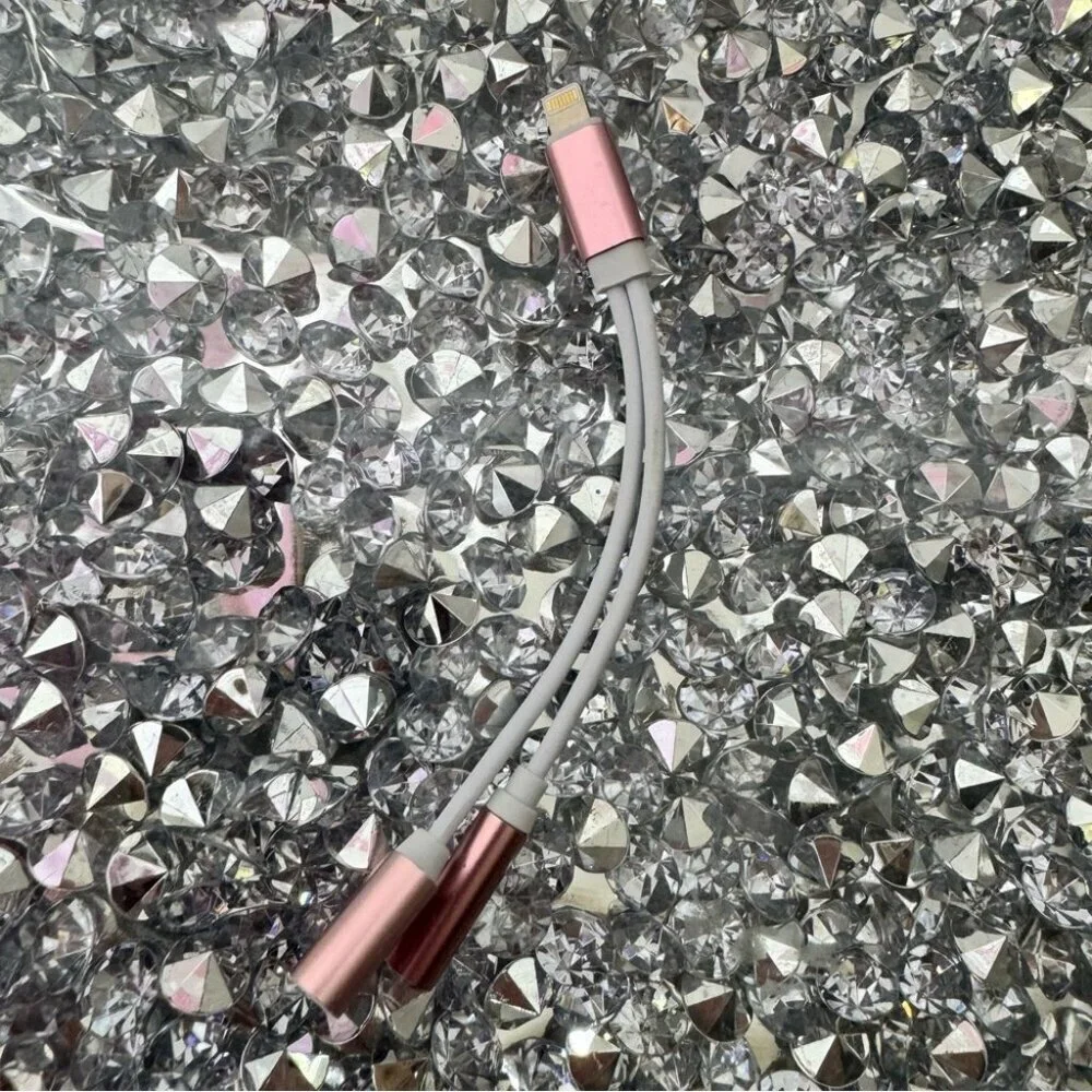 Rose Gold 3 way Charging Cable dual type iPhone audio USBC